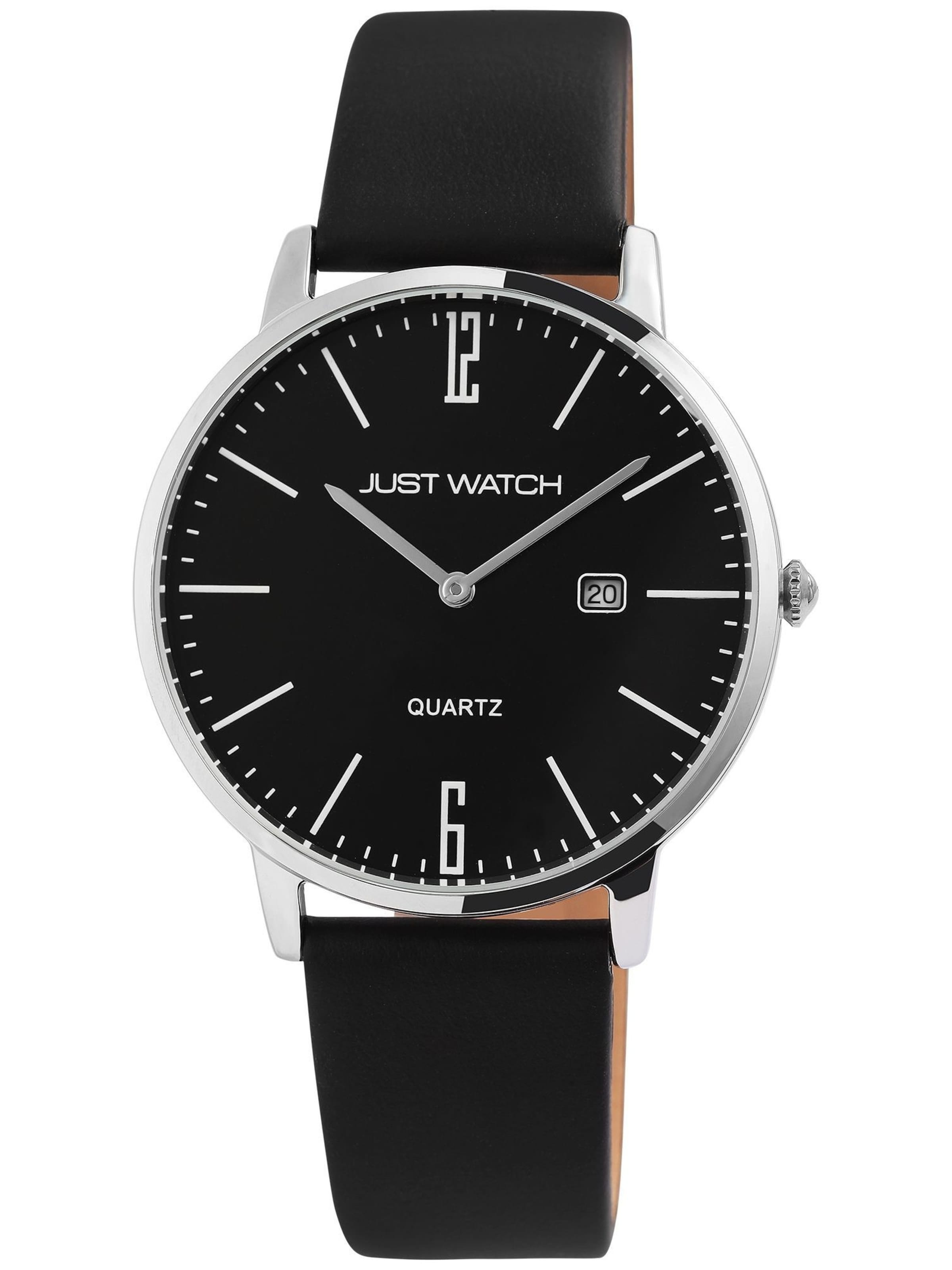 Just Watch Analog Watch 'Willem, Datumsanzeige' in Black: front