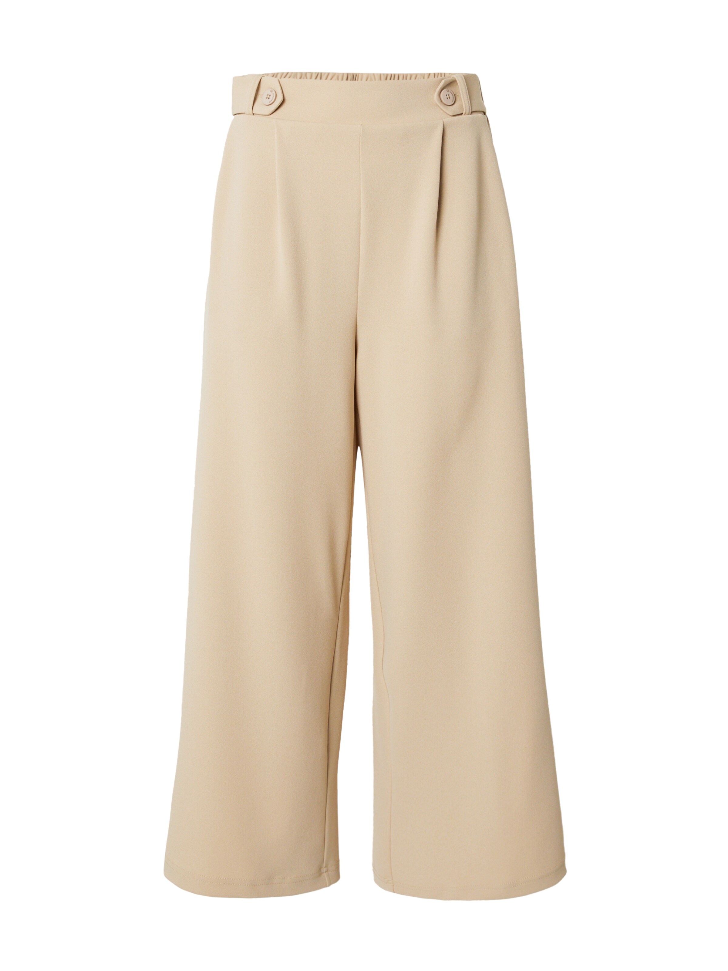 QS Wide leg Bandplooibroek in Beige: voorkant