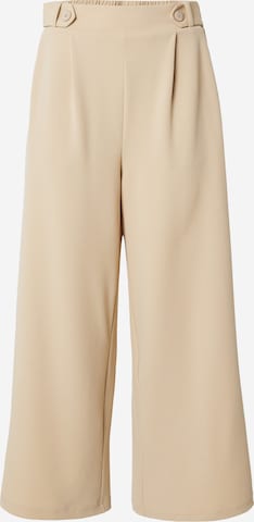 QS Loosefit Bandplooibroek in Beige: voorkant