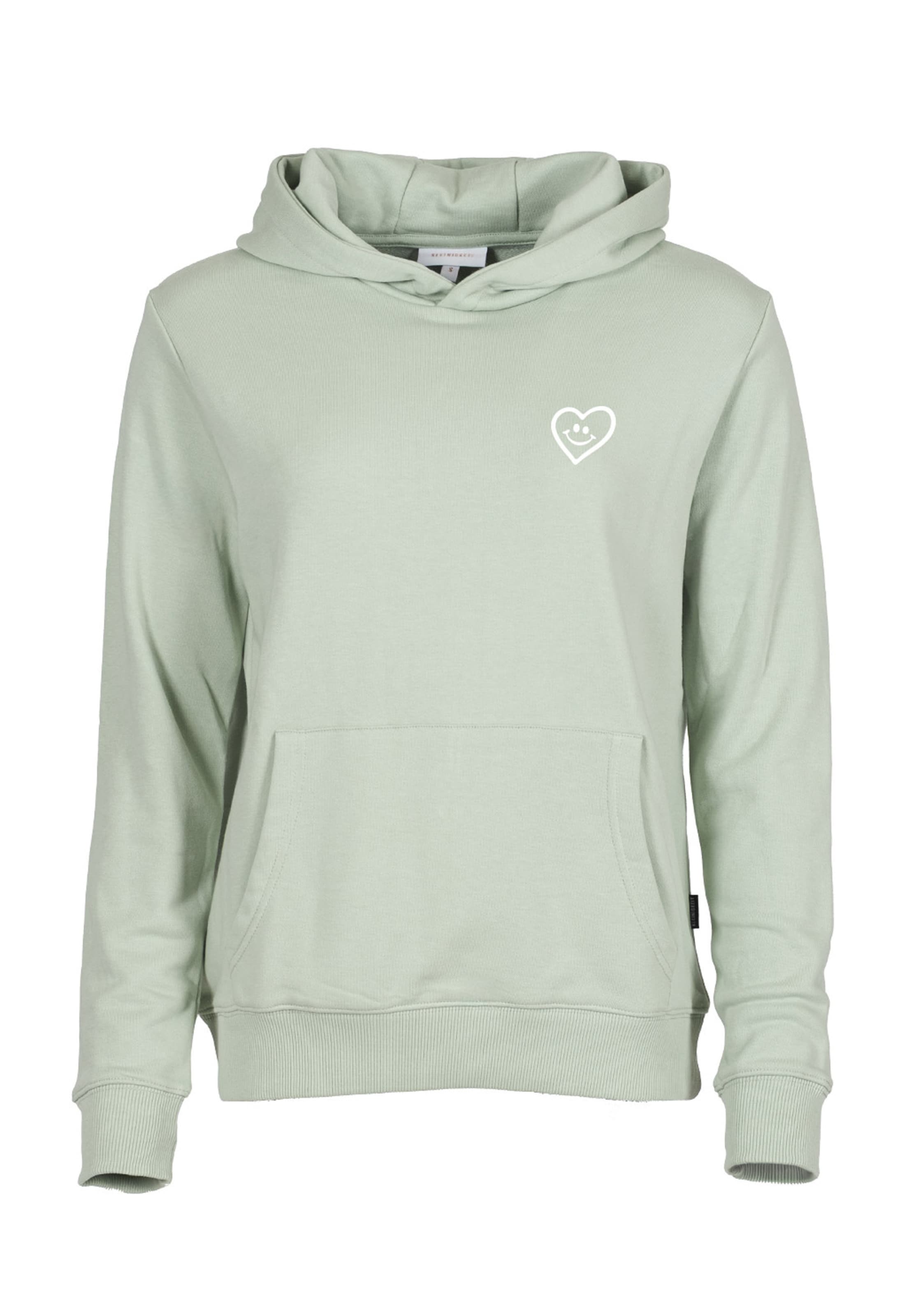 Kleinigkeit - Sudadera 'Görls Light Happy Heart' en verde: frente