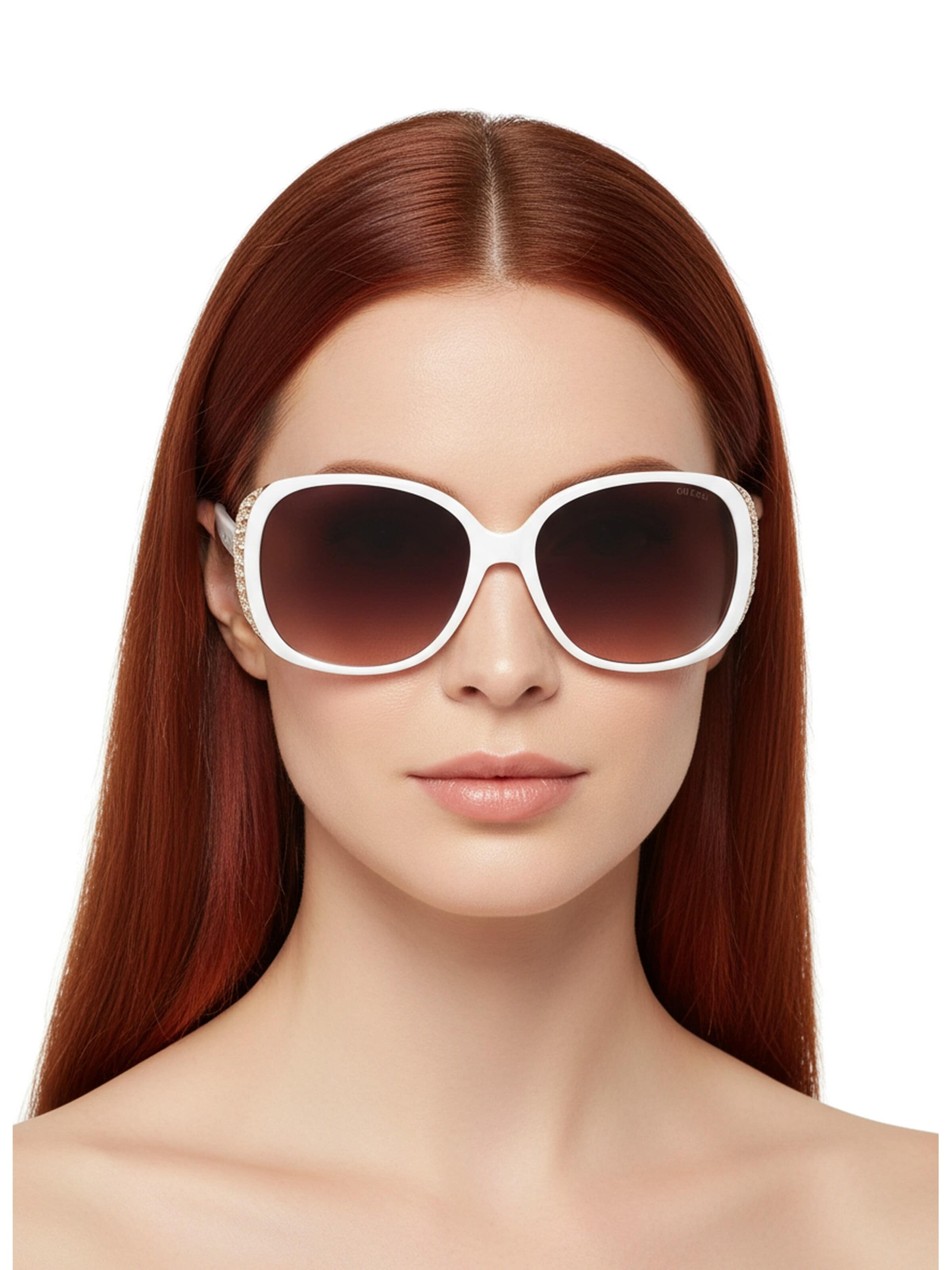 GUESS Okulary przeciwsłoneczne 'Sonnenbrille' w kolorze biały: przód