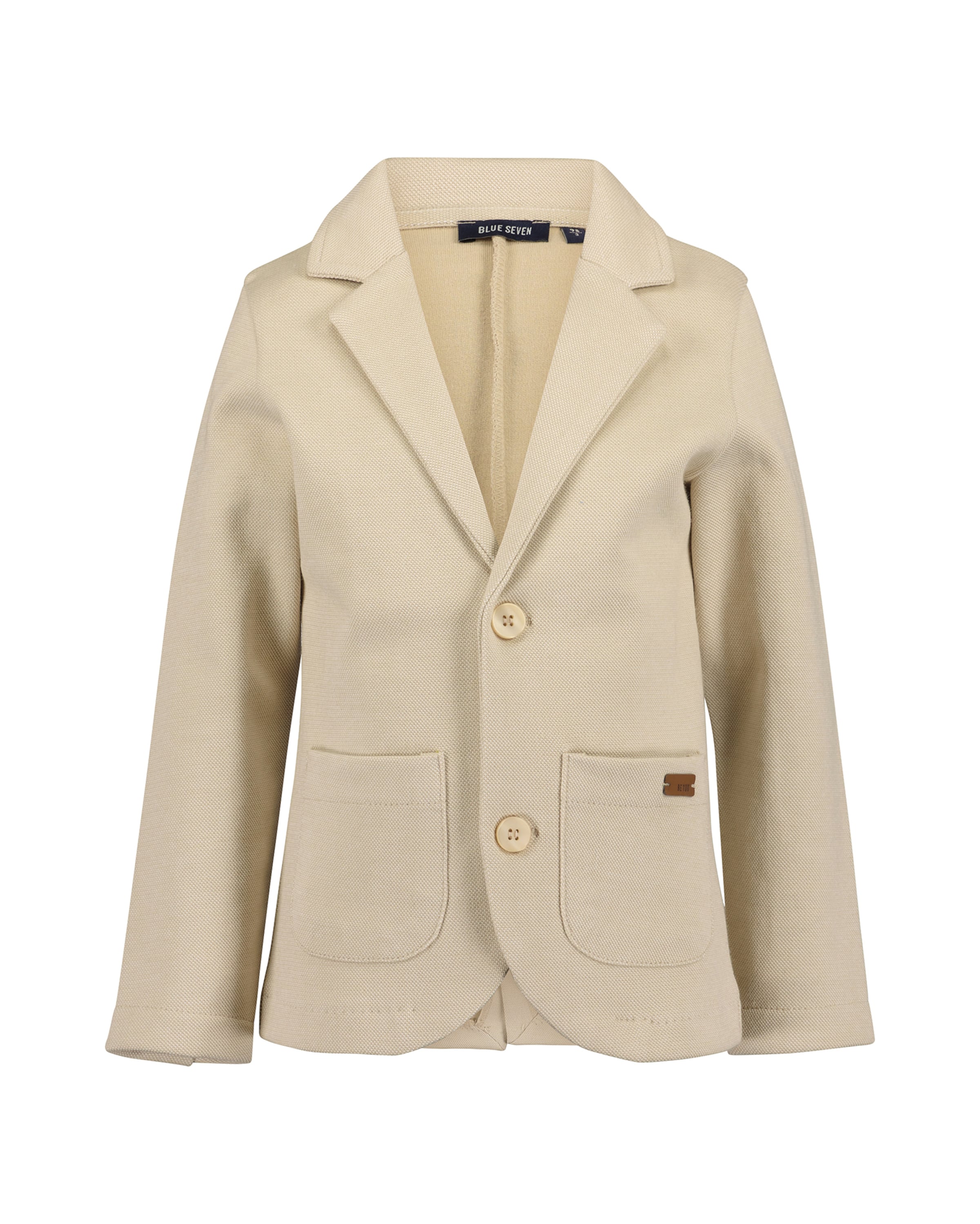 BLUE SEVEN Zip-Up Hoodie in Beige: front