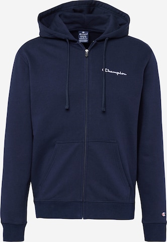 Champion Authentic Athletic Apparel Zip-Up Hoodie in Blue: front