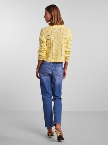 PIECES Knit Cardigan 'Haiden' in Yellow