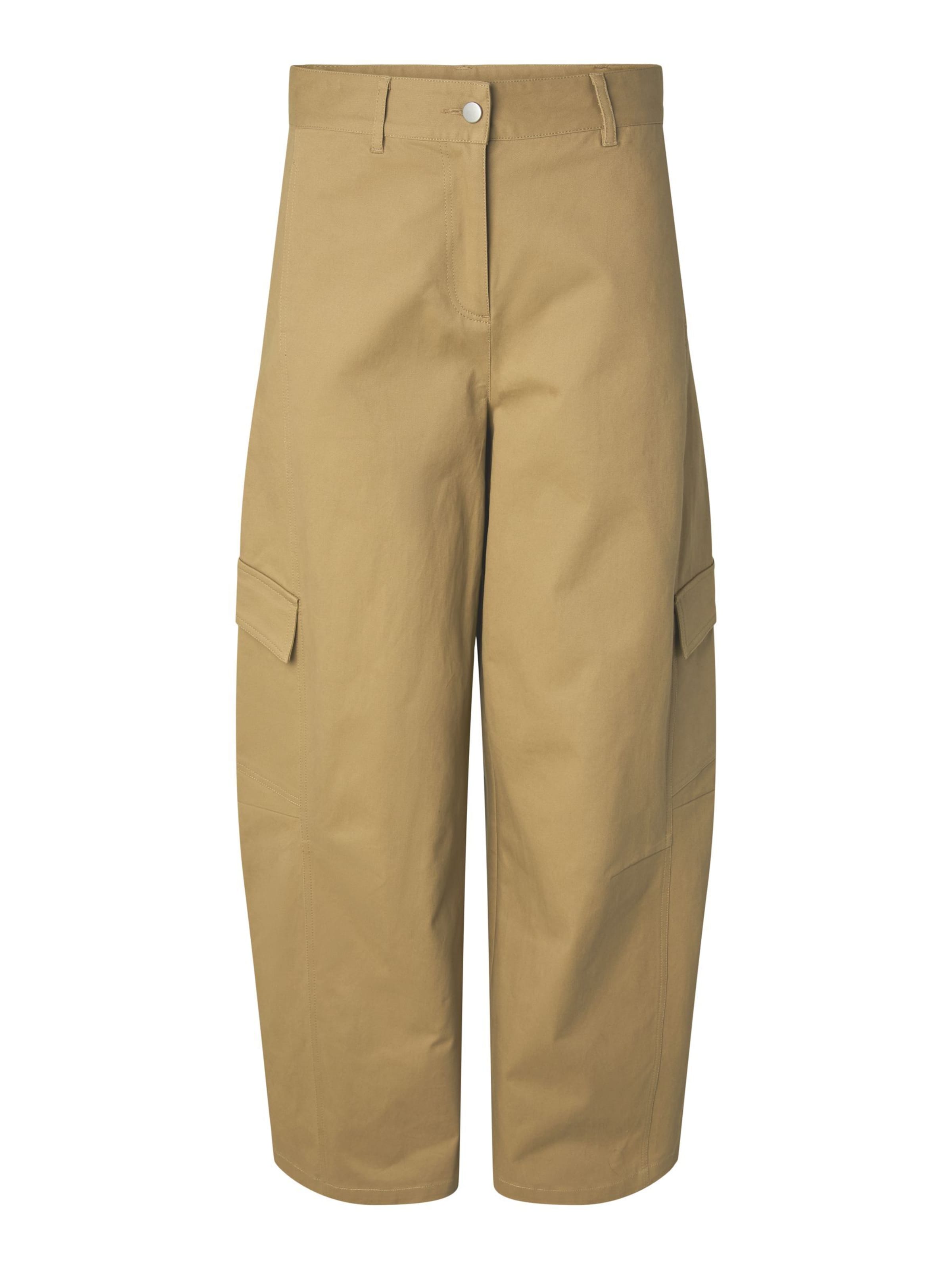 YAS Regular Cargobroek in Beige: voorkant