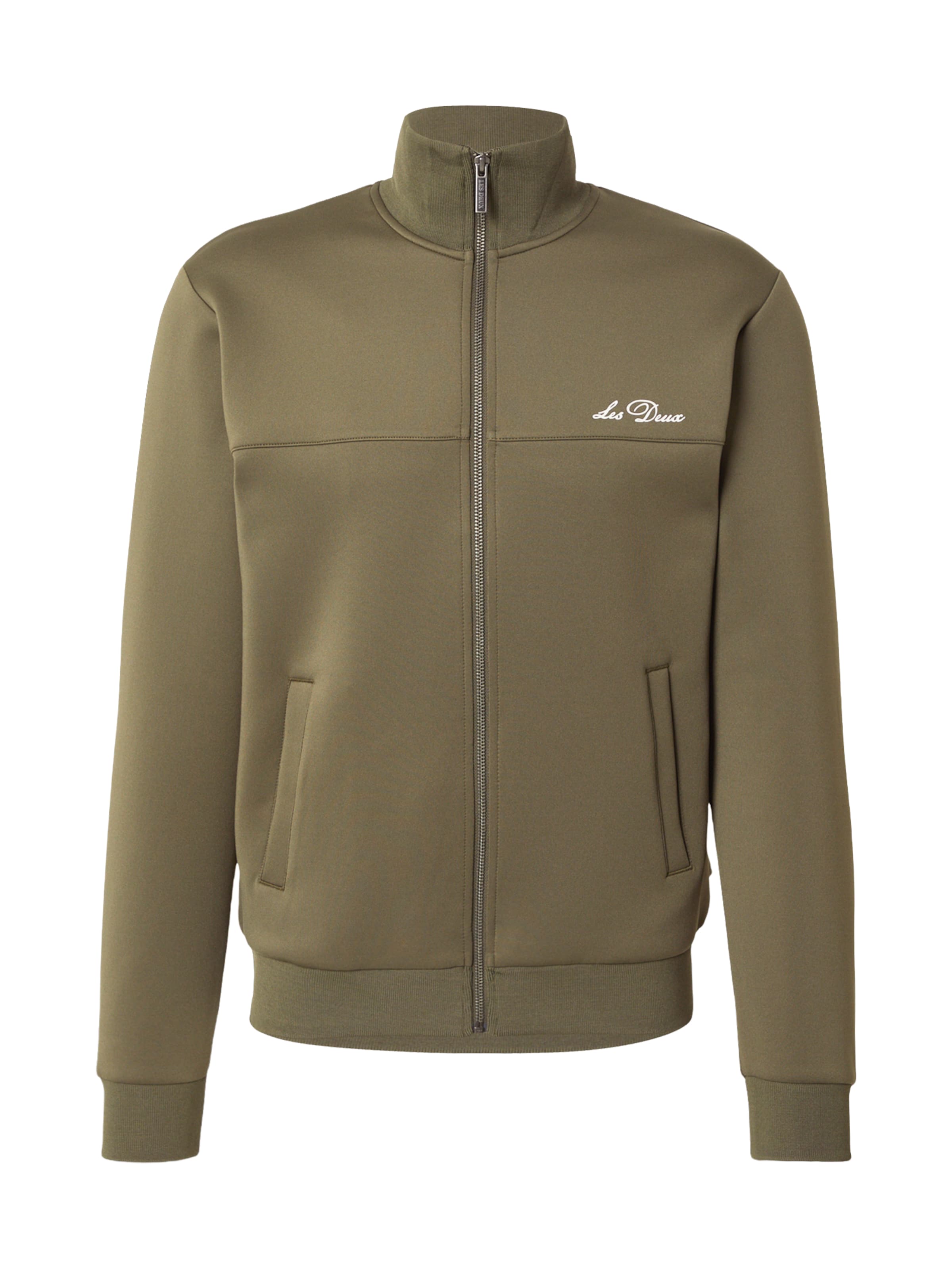 Les Deux - Sudadera con cremallera en verde: frente