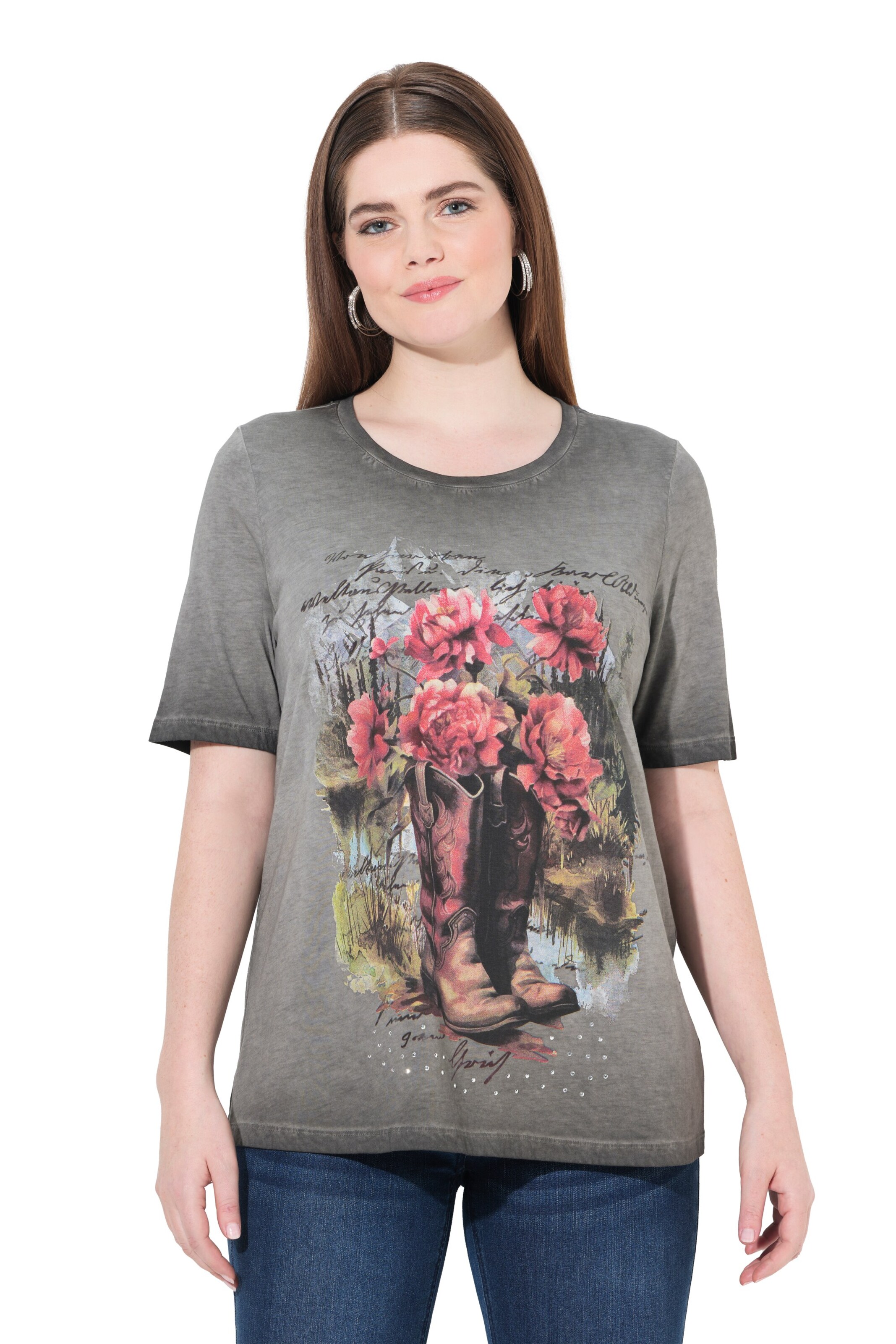 Ulla Popken Shirt in Grau: Vorderseite