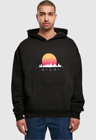 Merchcode Sweatshirt 'Miami X' in Zwart: voorkant