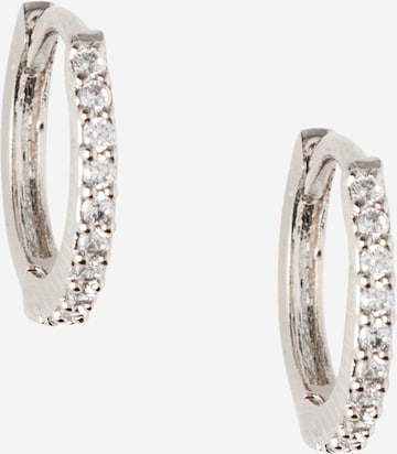 Orelia Earring 'Mini Pave Hoops' in Silver: front