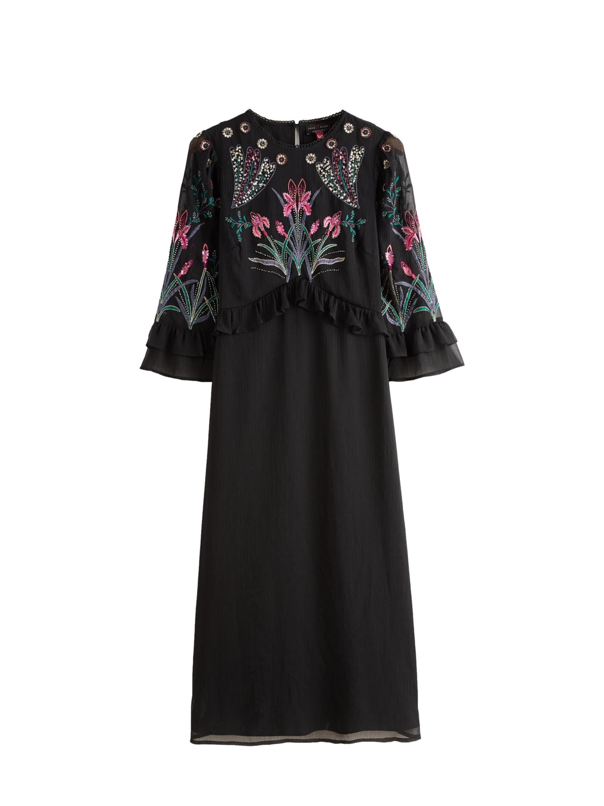 Robe love & roses en noir : devant