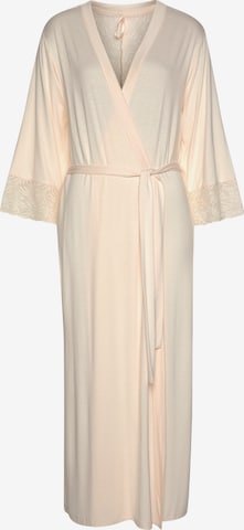 LASCANA Dressing Gown in Beige: front