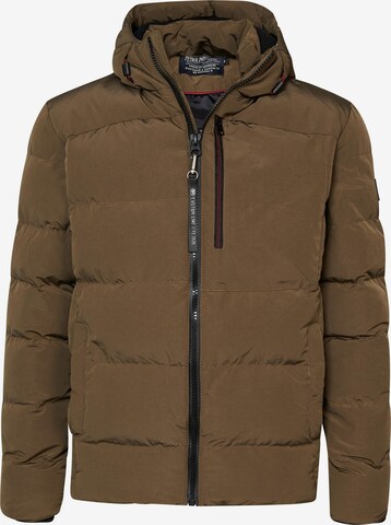 Petrol Industries Between-Season Jacket in Brown: front