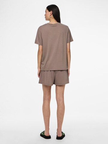 PIECES Regular Broek 'PCAnora' in Bruin