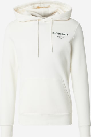BJÖRN BORGSportska sweater majica 'ESSENTIAL' - bijela boja: prednji dio