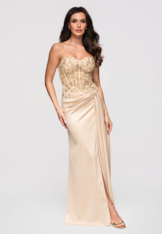 Ombre Avondjurk in Beige: voorkant