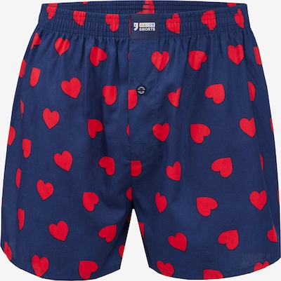 Happy Shorts Boxershorts ' Motives ' in de kleur Donkerblauw / Rood, Productweergave