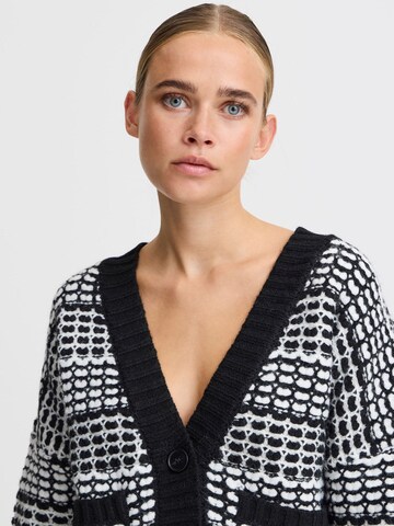 ICHI Gebreid vest ' AMBIS CA ' in Zwart