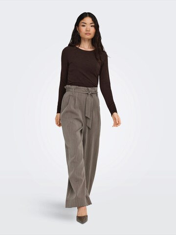 ONLY Wide Leg Hose 'ONLMARSA' in Braun