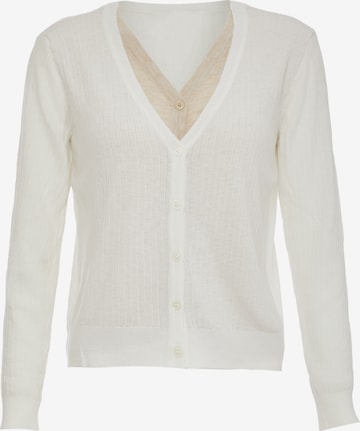 IPARO Knit Cardigan in White: front