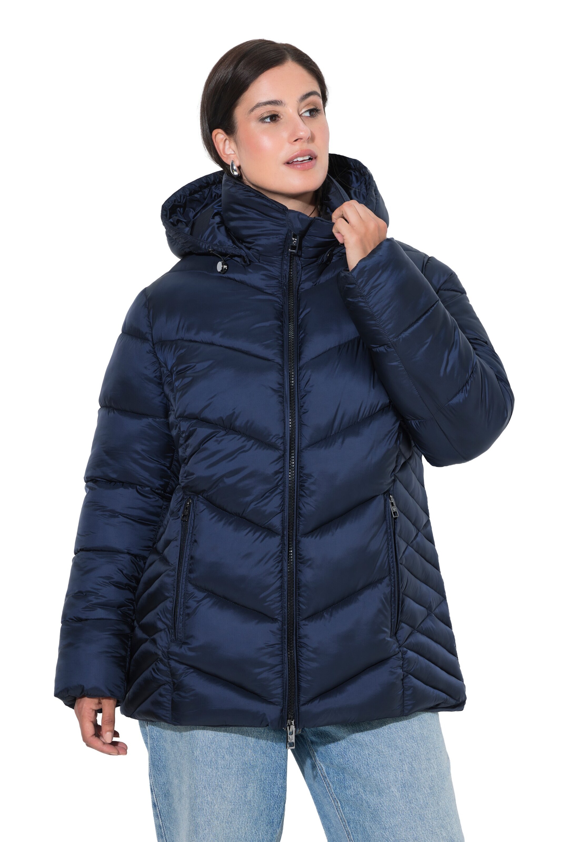 Ulla Popken Between-season jacket in Blue: front
