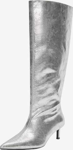 Bottes Pull&Bear en argent : devant