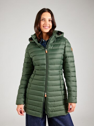 SAVE THE DUCK Between-seasons coat in Green: front