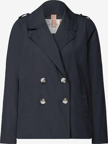 STREET ONE Doppelreihiger Trenchcoat in Blau: Vorderseite