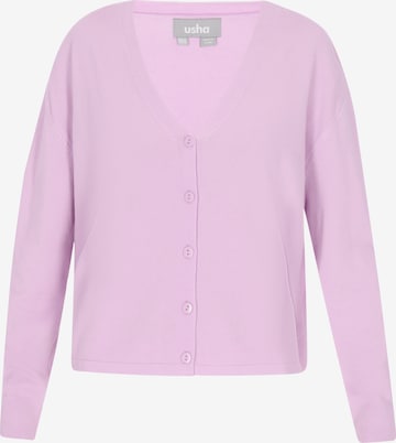 Usha Вязаная кофта 'Classic Look' в Лиловый: спереди