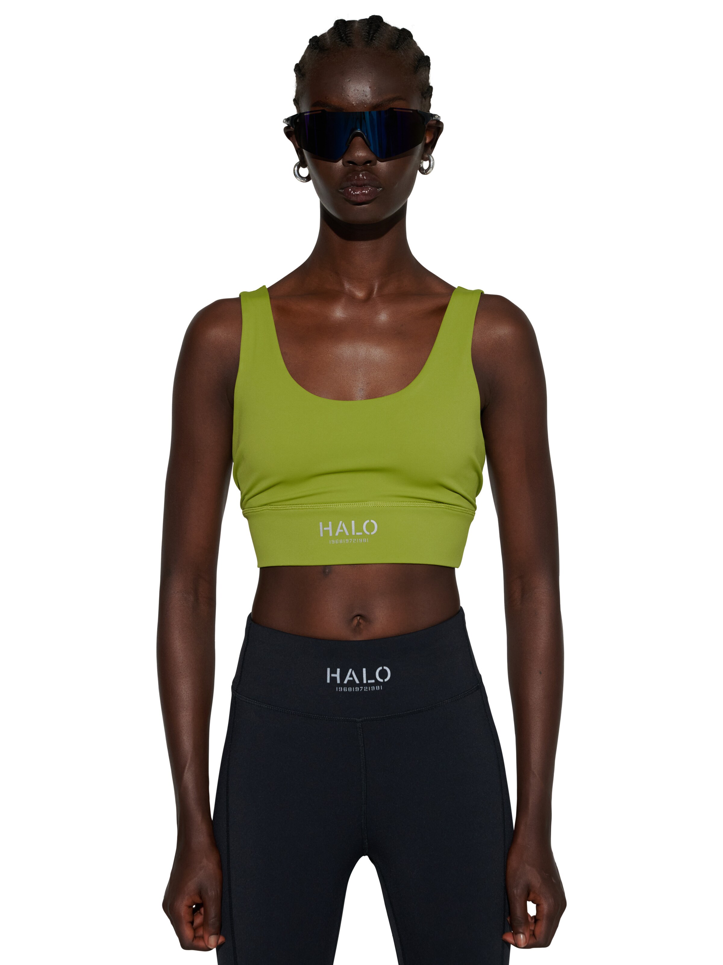Bustier Haut de sport HALO en vert : devant