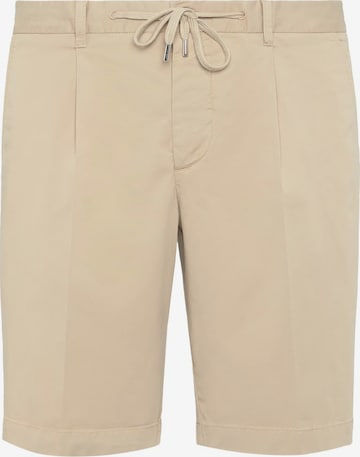 Boggi Milano Regular Pleat-Front Pants in Beige: front