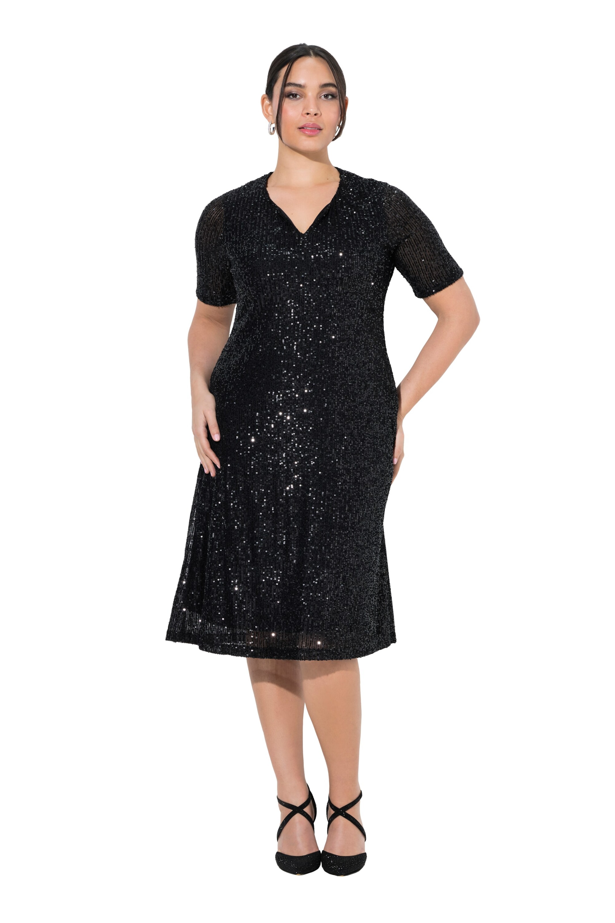 Ulla Popken Kleid in Schwarz: Vorderseite