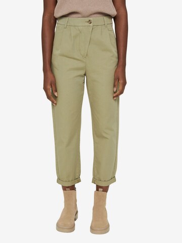 ESPRIT Regular Pleat-Front Pants in Green: front