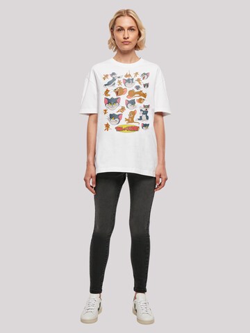 T-shirt 'Tom und Jerry Many Faces' F4NT4STIC en blanc
