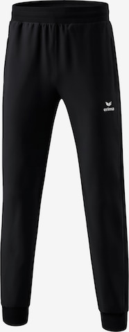 ERIMA Tapered Workout Pants in Black: front