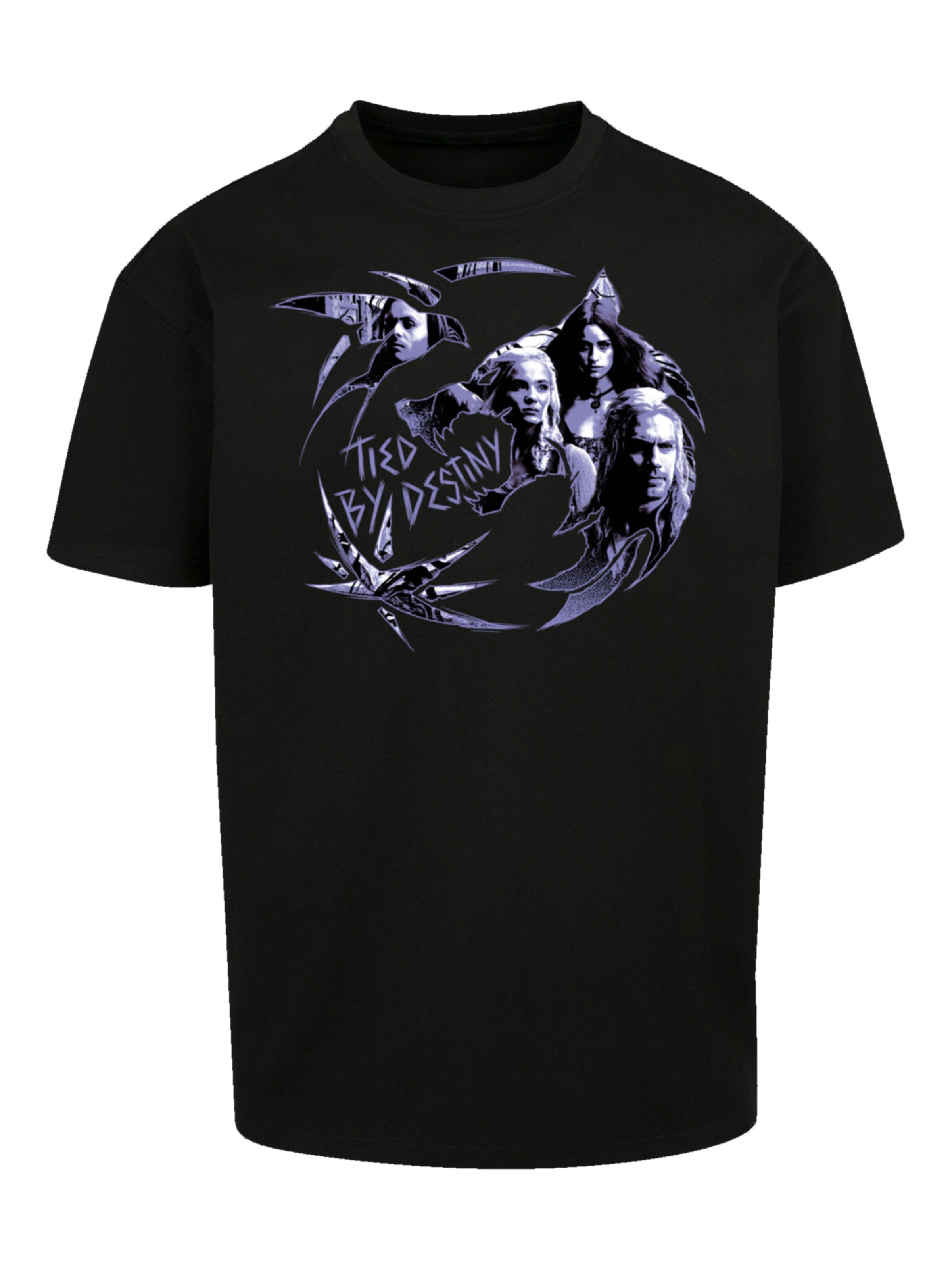 T-Shirt 'The Witcher Wolf Logo Infill Netflix TV Series' F4NT4STIC en noir : devant