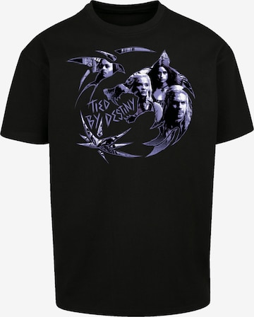 T-Shirt 'The Witcher Wolf Logo Infill Netflix TV Series' F4NT4STIC en noir : devant