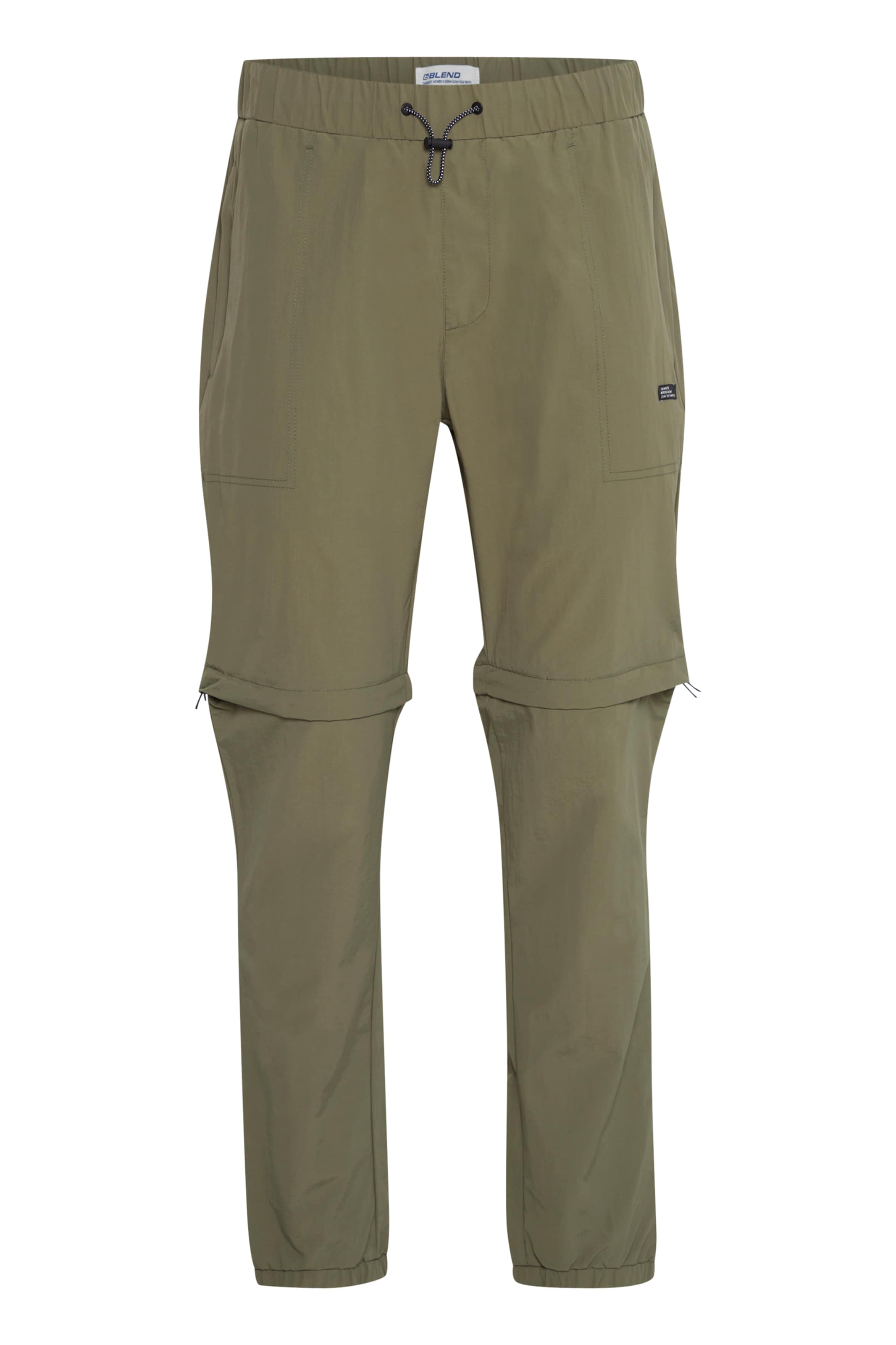 BLEND - Regular Calças funcionais 'Woven' em verde: frente