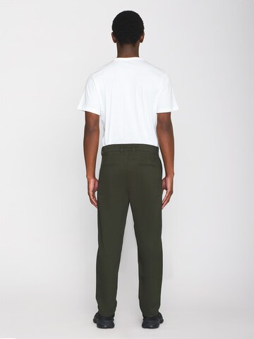 KnowledgeCotton Apparel Regular Chino Pants 'CHUCK' in Green
