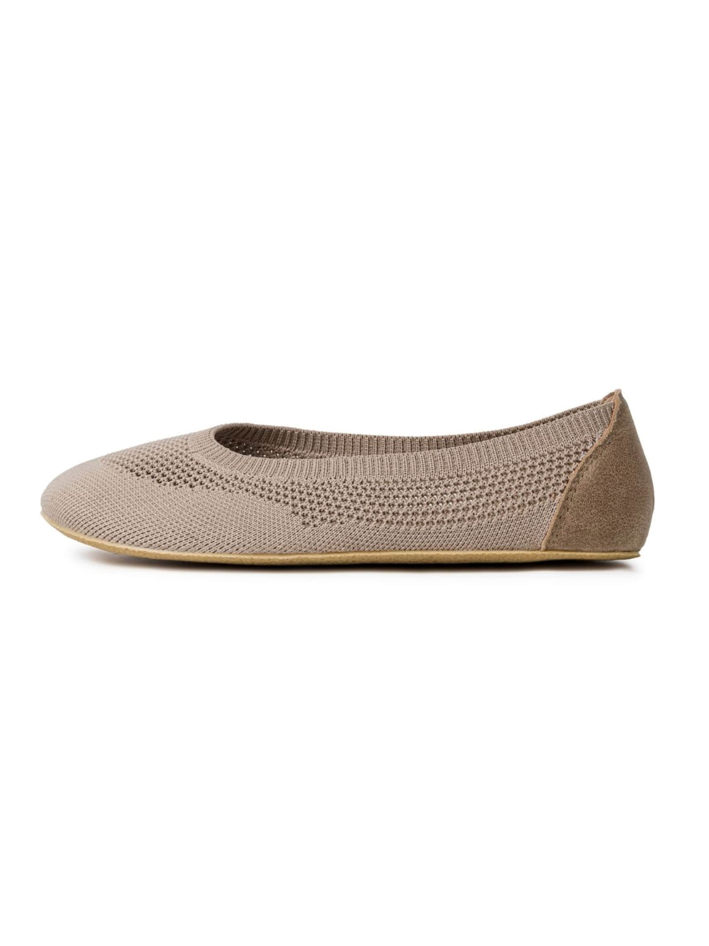 Ahinsa shoes Ballet Flats 'Strick Softy Comfort' in Beige: front