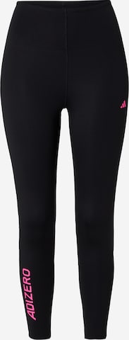 ADIDAS PERFORMANCE Skinny Sportbroek ' 'Adizero' in Zwart: voorkant