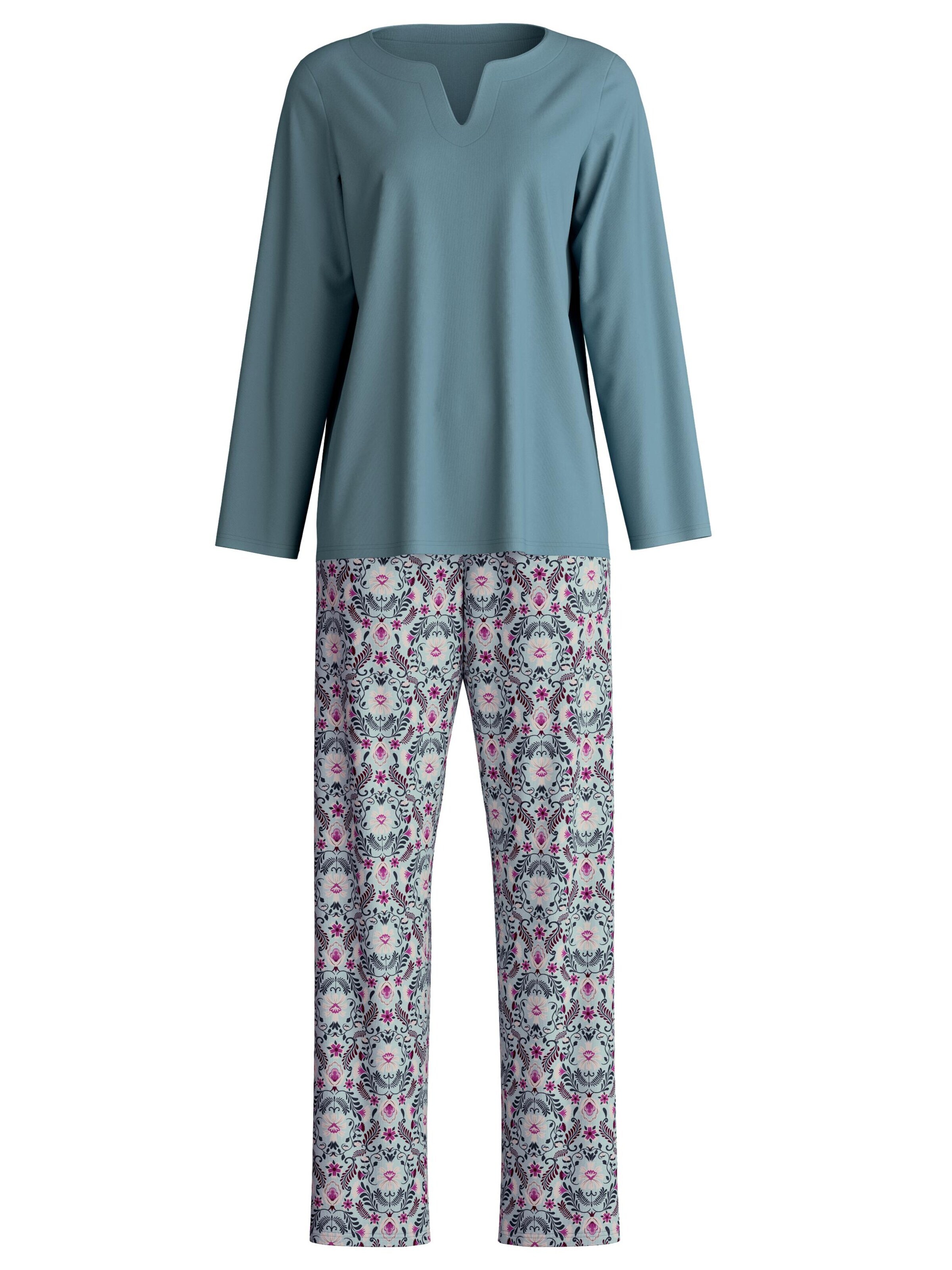 CALIDA Pajama 'Autumn Dreams' in Blue: front