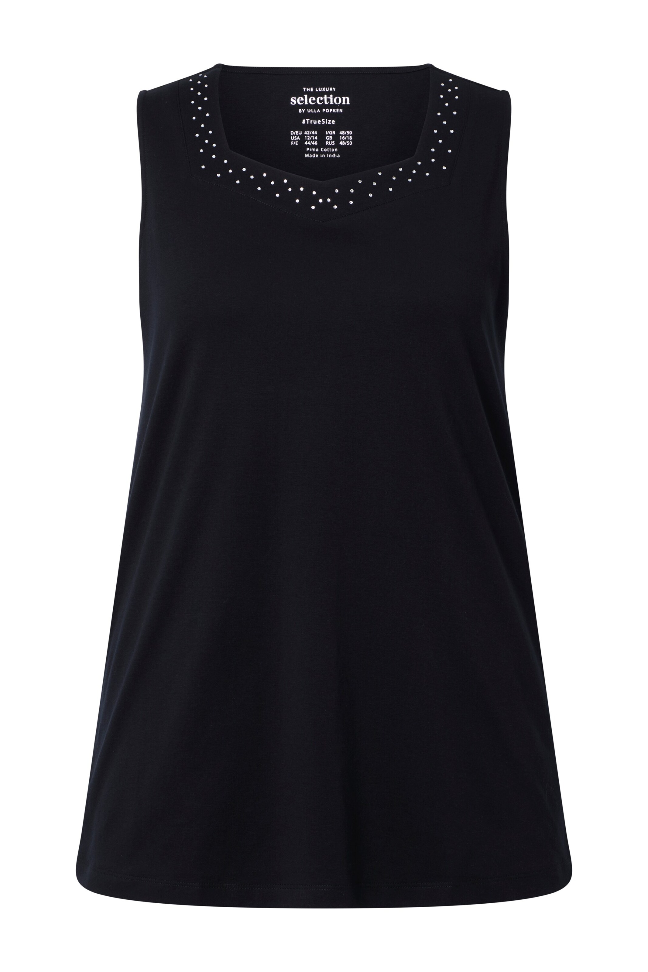 Ulla Popken Strick-Top in Schwarz: Vorderseite