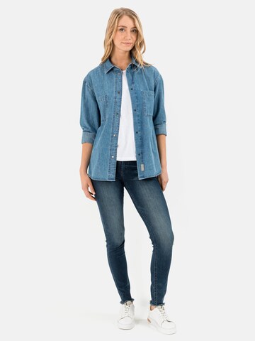 CAMEL ACTIVE Denim-Bluse aus Bio-Baumwolle in Blau