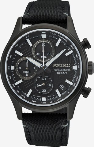 SEIKO Analoguhr in Schwarz: predná strana