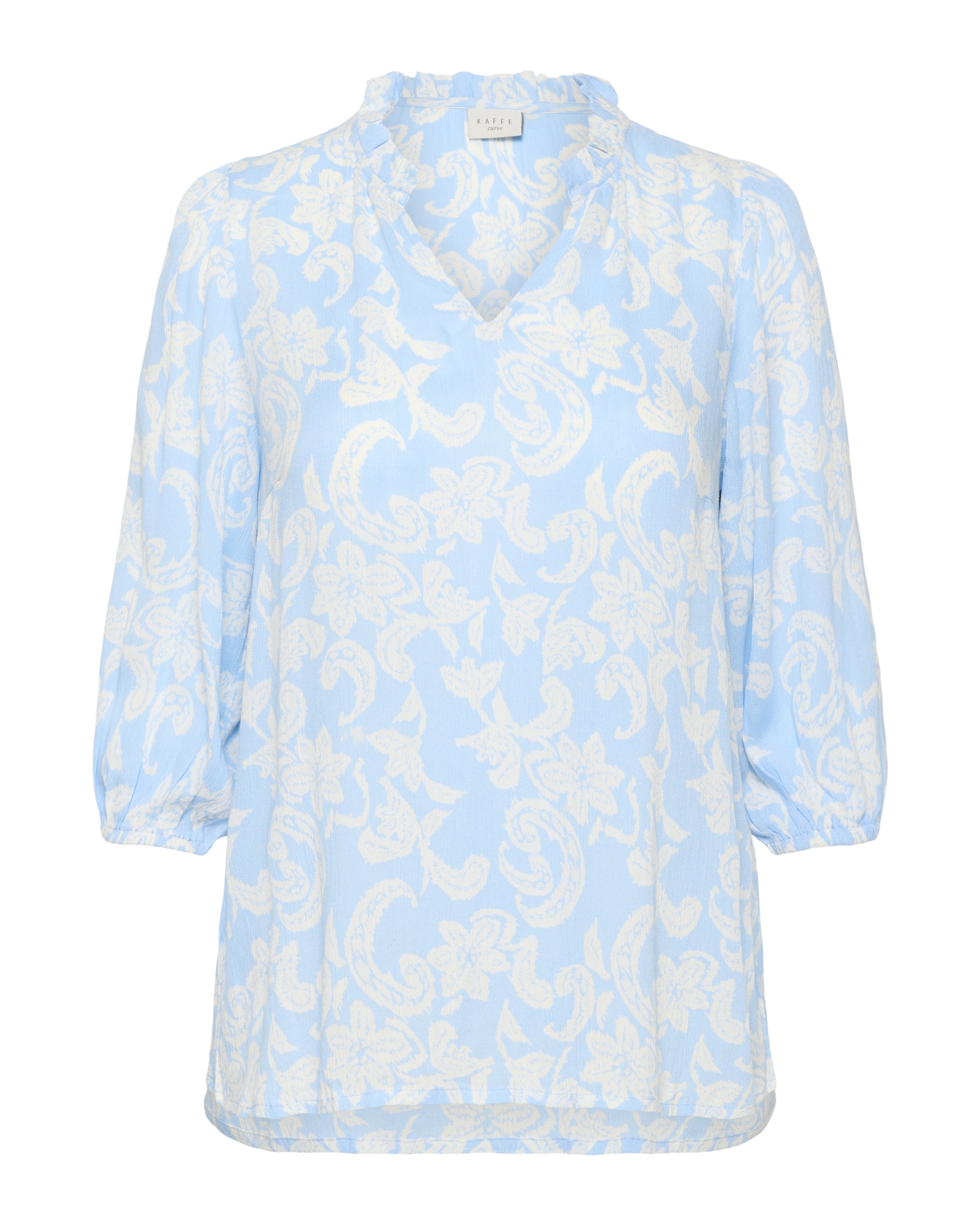 KAFFE CURVE Bluse in Blau: Vorderseite