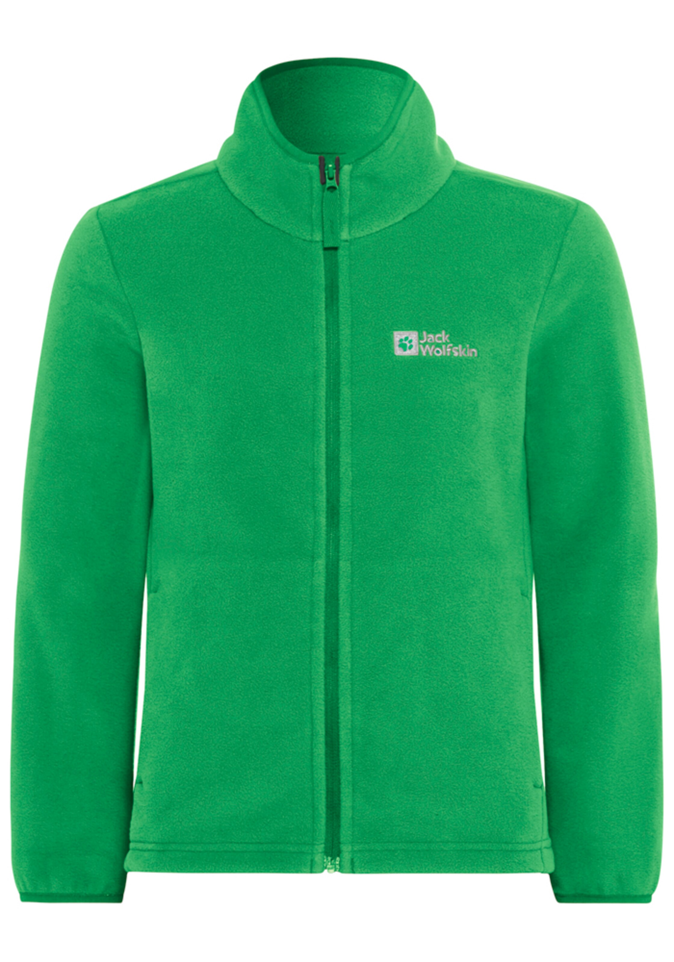 JACK WOLFSKIN Athletic Fleece Jacket 'Taunus' in Green: front