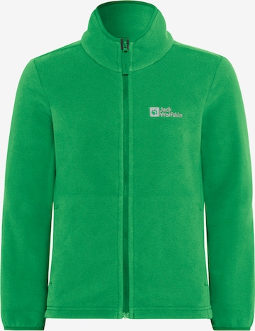 JACK WOLFSKIN Athletic Fleece Jacket 'Taunus' in Green: front