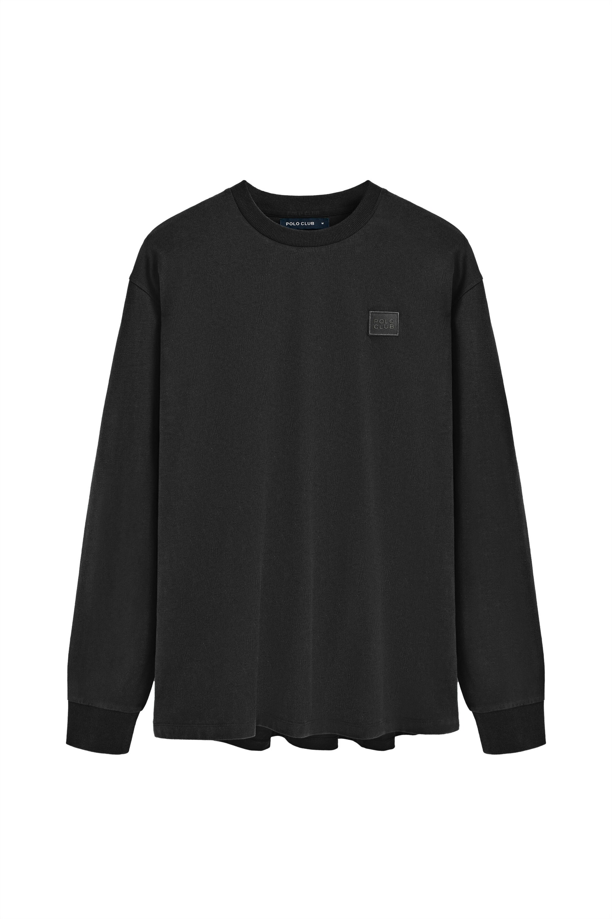 Polo Club Langarmshirt in Schwarz: Vorderseite