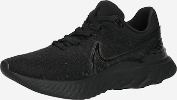 Chaussure de course 'React Infinity Run Flyknit 3' NIKE en noir : devant