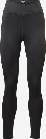 Reebok - Skinny Pantalón deportivo en negro: frente